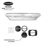 COSMO COS-5U30 30 in. Delta Collection Ducted Under Cabinet Range Hood, Button Controls, Reusable Filters, LED Lights in Stainless Steel