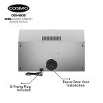 COSMO COS-5U30 30 in. Delta Collection Ducted Under Cabinet Range Hood, Button Controls, Reusable Filters, LED Lights in Stainless Steel