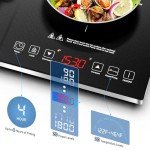 Double Induction Cooktop AMZCHEF Induction Cooker 2 Burners, Low Noise Electric Cooktops With 1800W Sensor Touch, 20 Temperature & Power Levels,Independent Control,3-hour Timer, Safety Lock