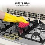 ThermoMate Light 30 Inch Gas Cooktop, Built In Gas Rangetop with 5 High Efficiency Burners, NG/LPG Convertible Stainless Steel Gas Stove Top with Thermocouple Protection, 120V AC