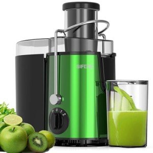 Easy to Clean Juicer Machines, SiFENE 3" Big Mouth Centrifugal Juicer Extractor for Fruits & Vegetables, Compact Juicing Maker, Non-BPA (Green)