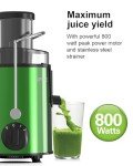 Easy to Clean Juicer Machines, SiFENE 3" Big Mouth Centrifugal Juicer Extractor for Fruits & Vegetables, Compact Juicing Maker, Non-BPA (Green)