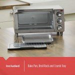 BLACK+DECKER 4-Slice Toaster Oven, TO1745SSG-1A, Even Toast, 4 Cooking Functions Bake, Broil, Toast and Keep Warm, Removable Crumb Tray, Timer