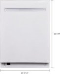Kenmore 24" Built-In Stainless Steel Tub Dishwasher with EasyFlex 3rd Rack, SmartWash, UltraWash Plus, TurboDry, MoreSpace Plus Adjustable Rack, Energy Star Certified, White
