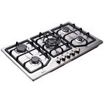 Deli-kit 34 inch Gas Cooktop Dual Fuel Sealed 5 Burners Stainless Steel Drop-In Gas Hob DK258-A05 Gas Cooker