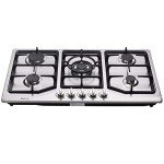 Deli-kit 34 inch Gas Cooktop Dual Fuel Sealed 5 Burners Stainless Steel Drop-In Gas Hob DK258-A05 Gas Cooker