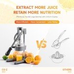 CO-Z Hand Press Juicer Machine, Manual Orange Juicer and Professional Citrus Juicer for Orange Juice Pom Lime Lemon Juice, Commercial Lemon Squeezer, Easy to Clean, Gray