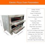 INTSUPERMAI Commercial Pizza Oven Double Deck Convection Oven 6400W 220V Commercial Cooker Double Electric Baking Ovens 20℃-350℃ Heating range