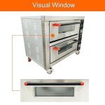 INTSUPERMAI Commercial Pizza Oven Double Deck Convection Oven 6400W 220V Commercial Cooker Double Electric Baking Ovens 20℃-350℃ Heating range