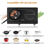 Infrared Double Burner Electric Cooktop - 1800W Portable Stove, Heat-up In Seconds, Countertop Cooktop for Dorm, Compatible with All Cookware
