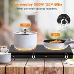 Infrared Double Burner Electric Cooktop - 1800W Portable Stove, Heat-up In Seconds, Countertop Cooktop for Dorm, Compatible with All Cookware