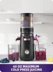 ACOQOOS Juicer Machines, Cold Press Juicer Whole Fruit and Vegetable with 5.3" Wider and Larger Feeding Chute (Capacity 1.8L), Easy to Clean Juicers with 2 Cups, Masticating Juicer Black