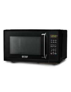 COMMERCIAL CHEF 0.9 Cubic Foot Microwave with 10 Power Levels, Small Microwave with Grip Handle, 900W Countertop Microwave with Digital Display, Door Lock and Kitchen Timer, Black