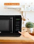COMMERCIAL CHEF 0.9 Cubic Foot Microwave with 10 Power Levels, Small Microwave with Grip Handle, 900W Countertop Microwave with Digital Display, Door Lock and Kitchen Timer, Black