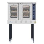 KoolMore 38 in. Full-Size Single Deck Commercial Natural Gas Convection Oven 54,000 BTU With Casters in Stainless-Steel (KM-CCO54-NGC)
