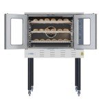 KoolMore 38 in. Full-Size Single Deck Commercial Natural Gas Convection Oven 54,000 BTU With Casters in Stainless-Steel (KM-CCO54-NGC)