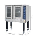 KoolMore 38 in. Full-Size Single Deck Commercial Natural Gas Convection Oven 54,000 BTU With Casters in Stainless-Steel (KM-CCO54-NGC)