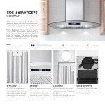 COSMO COS-668WRCS75 30 in. Vista Collection 380 CFM Ducted Wall Mount Range Hood, Touch Controls, LED Lights, Stainless Steel