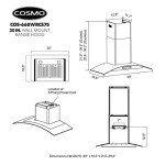 COSMO COS-668WRCS75 30 in. Vista Collection 380 CFM Ducted Wall Mount Range Hood, Touch Controls, LED Lights, Stainless Steel