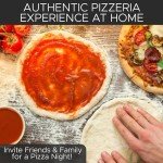 Cook With Color Electric Indoor Pizza Oven – Crispy Crust Countertop Pizza Maker, Heats up to 800˚F, 12 Inch Ceramic Stone, Dual Temperature Control Knobs, Bamboo Peel Included, Black