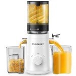 Juicer Machines, TUUMIIST Cold Press Juicer with 5.3" Extra Large Feed Chute Fit Whole Fruits & Vegetables Easy to Clean, High Juice Yield, BPA Free (White)