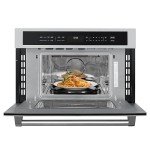 KoolMore KM-CWO30-SS Built-in Microwave with Convection Oven and Air Fryer, 1000W Power with 10 Levels, UL Listed Capacity in Stainless-Steel, 30 in/1.6 cu. ft, Silver