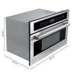 KoolMore KM-CWO30-SS Built-in Microwave with Convection Oven and Air Fryer, 1000W Power with 10 Levels, UL Listed Capacity in Stainless-Steel, 30 in/1.6 cu. ft, Silver
