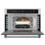KoolMore KM-CWO30-SS Built-in Microwave with Convection Oven and Air Fryer, 1000W Power with 10 Levels, UL Listed Capacity in Stainless-Steel, 30 in/1.6 cu. ft, Silver