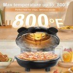 Upgrade Pizza Oven, Indoor Pizza Ovens Heats Up to 800˚F, 1200W Electric Pizza Oven, 12 Inch Pizza Maker with Viewing Window, Temperatures Control and Timer for Indoor and Outdoor Use