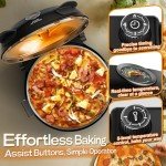 Upgrade Pizza Oven, Indoor Pizza Ovens Heats Up to 800˚F, 1200W Electric Pizza Oven, 12 Inch Pizza Maker with Viewing Window, Temperatures Control and Timer for Indoor and Outdoor Use