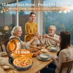 Upgrade Pizza Oven, Indoor Pizza Ovens Heats Up to 800˚F, 1200W Electric Pizza Oven, 12 Inch Pizza Maker with Viewing Window, Temperatures Control and Timer for Indoor and Outdoor Use