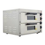 TECHTONGDA Commercial Pizza Oven Convection Oven with Pizza Stone 3KW Double-deck Electric Commercial Pizza Oven Bread Machine with 3 Thermostats