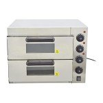 TECHTONGDA Commercial Pizza Oven Convection Oven with Pizza Stone 3KW Double-deck Electric Commercial Pizza Oven Bread Machine with 3 Thermostats