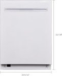 Kenmore Elite 24" Built-In Stainless Steel Tub Dishwasher with TotalFlex 3rd Rack, SmartWash, UltraWash Plus, TurboDry, MoreSpace Plus Adjustable Rack, Energy Star Certified, White
