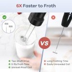 Ganiza Immersion Blender Handheld, 6 in 1 Hand Blender Stainless Steel Blade, 15 Speed Stick Blenders Electric, 800ml Mixing Beaker, 600ml Chopper, Whisk, Frother, Potato Masher