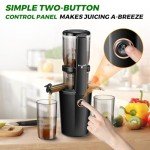 Cold Press Juicer Machines With 4.2" Wide Feed Chute, 250W Slow Masticating Juicer Fit Whole Vegetables and Fruits,Juice Extractor Machine With High Juice Yield, Easy to Clean(black)