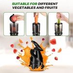 Cold Press Juicer Machines With 4.2" Wide Feed Chute, 250W Slow Masticating Juicer Fit Whole Vegetables and Fruits,Juice Extractor Machine With High Juice Yield, Easy to Clean(black)