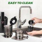 Cold Press Juicer Machines With 4.2" Wide Feed Chute, 250W Slow Masticating Juicer Fit Whole Vegetables and Fruits,Juice Extractor Machine With High Juice Yield, Easy to Clean(black)