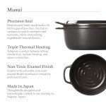 Vermicular Musui–Kamado (RICEPOT) | Cast Iron Induction Cooker | Precision Multicooker | Japanese Rice Cooker | Slow Cooker | Non-Toxic Enameled Cast Iron Pot | Charcoal | US Model (120V)