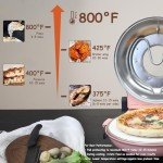 YIBAKE Stone Pizza Oven, 12'' Indoor Electric Pizza Maker, 1200W Countertop Pizza Maker Machine with Dual Temp Control, Crispy Crust Pizzas in Minutes, Pink