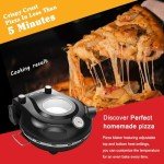 YIBAKE Stone Pizza Oven, 12'' Indoor Electric Pizza Maker, 1200W Countertop Pizza Maker Machine with Dual Temp Control, Crispy Crust Pizzas in Minutes, Pink