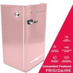 Frigidaire EFR376 Retro Bar Fridge Refrigerator with Side Bottle Opener, 3.2 cu. Ft, Pink/Coral