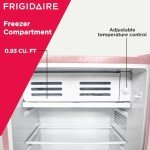 Frigidaire EFR376 Retro Bar Fridge Refrigerator with Side Bottle Opener, 3.2 cu. Ft, Pink/Coral