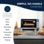 De'Longhi EO241264M 10-in-1 Digital AirFryer ,True Convection Toaster Oven with internal light, Grills, Broils, Bakes, Roasts, Reheats, preset for Cookie & Pizza, 1800-Watts, Stainless Steel, XL 24L