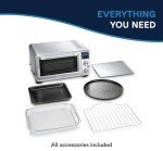 De'Longhi EO241264M 10-in-1 Digital AirFryer ,True Convection Toaster Oven with internal light, Grills, Broils, Bakes, Roasts, Reheats, preset for Cookie & Pizza, 1800-Watts, Stainless Steel, XL 24L