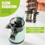 Tasty Slow Juicer, Compact Masticating Juicer with Pulp Separation, Maximum Juice Yield for Fresh, Nutrient-Rich Drinks, Easy Clean-Up & Compact Design, Aqua