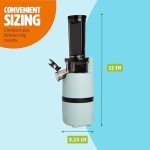 Tasty Slow Juicer, Compact Masticating Juicer with Pulp Separation, Maximum Juice Yield for Fresh, Nutrient-Rich Drinks, Easy Clean-Up & Compact Design, Aqua