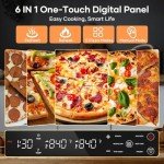2025 Upgraded Pizza Oven, Indoor Pizza Oven Heats up to 840°F, Bake 12 Inch Pizzas in 90 Seconds, 6 Touchscreen Presets Countertop Electric Pizza Maker with Pizza Stone&Peel&Cutter Included