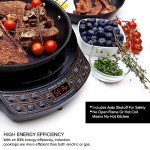 Nuwave Precision Induction Cooktop Gold, 12” Shatter-Proof Ceramic Glass Surface, Large 8” Heating Coil, Portable, 51Temp Settings 100°F to 575°F, 3 Wattage Settings 600, 900, and 1500 Watts