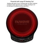 Nuwave Precision Induction Cooktop Gold, 12” Shatter-Proof Ceramic Glass Surface, Large 8” Heating Coil, Portable, 51Temp Settings 100°F to 575°F, 3 Wattage Settings 600, 900, and 1500 Watts